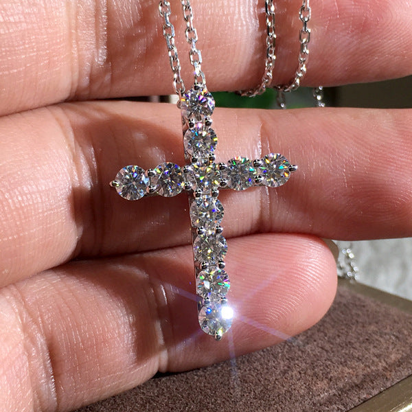 Fashion Jewelry Cross Necklace Zircon Finely Inlaid Pendant