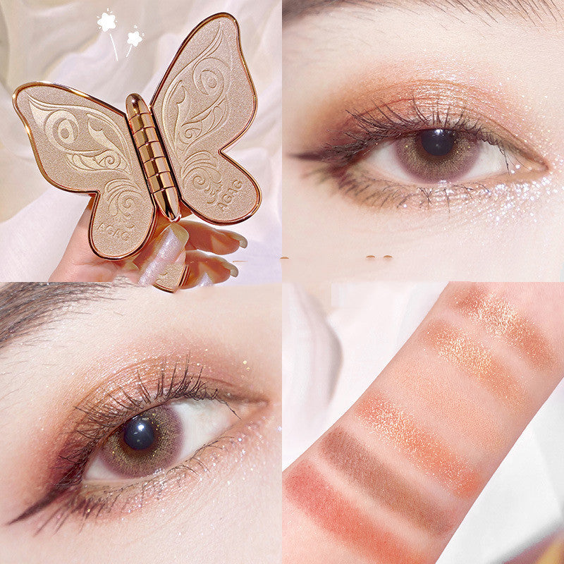 6 Colors Eyeshadow Palette Butterfly Eye Shadow Lucky Koi Pearl Sequins Glitter Matte Makeup Plate Glitter Eyeshadow